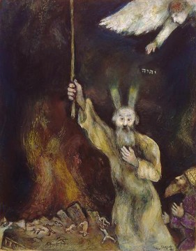  moses - Moses verbreitet die Dunkelheit über den ägyptischen Zeitgenossen Marc Chagall